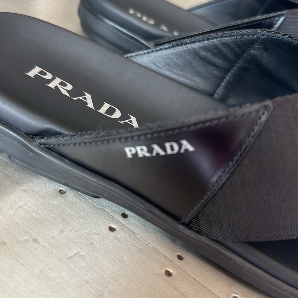 PRADA Black Crisscross Sandals. NEW IN BOX US9 - Picture 3 of 11